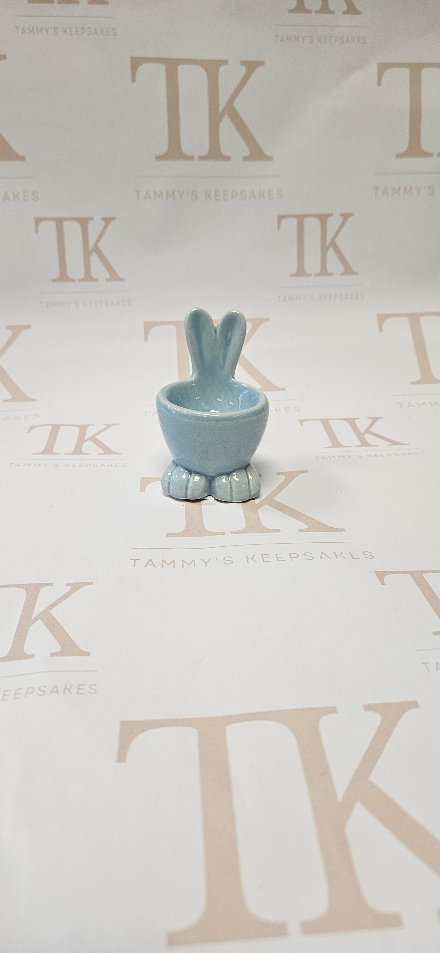 Blue Easter egg cup