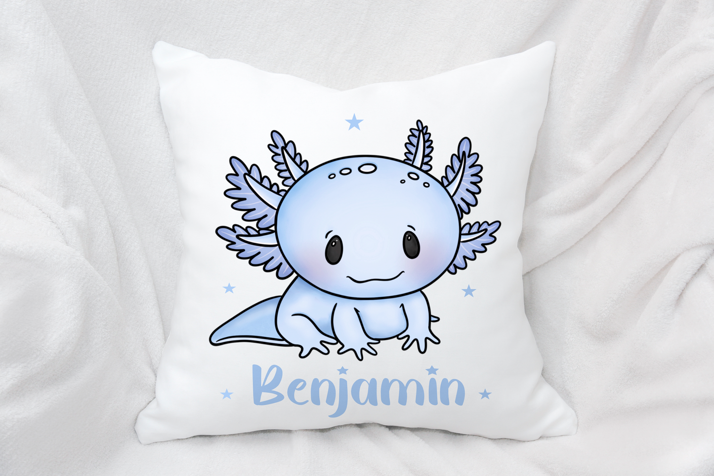 Personalised axolotl cushion