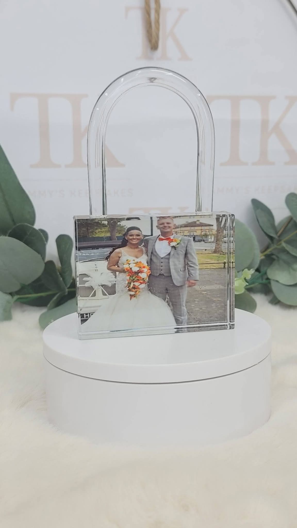 Crystal photo padlock