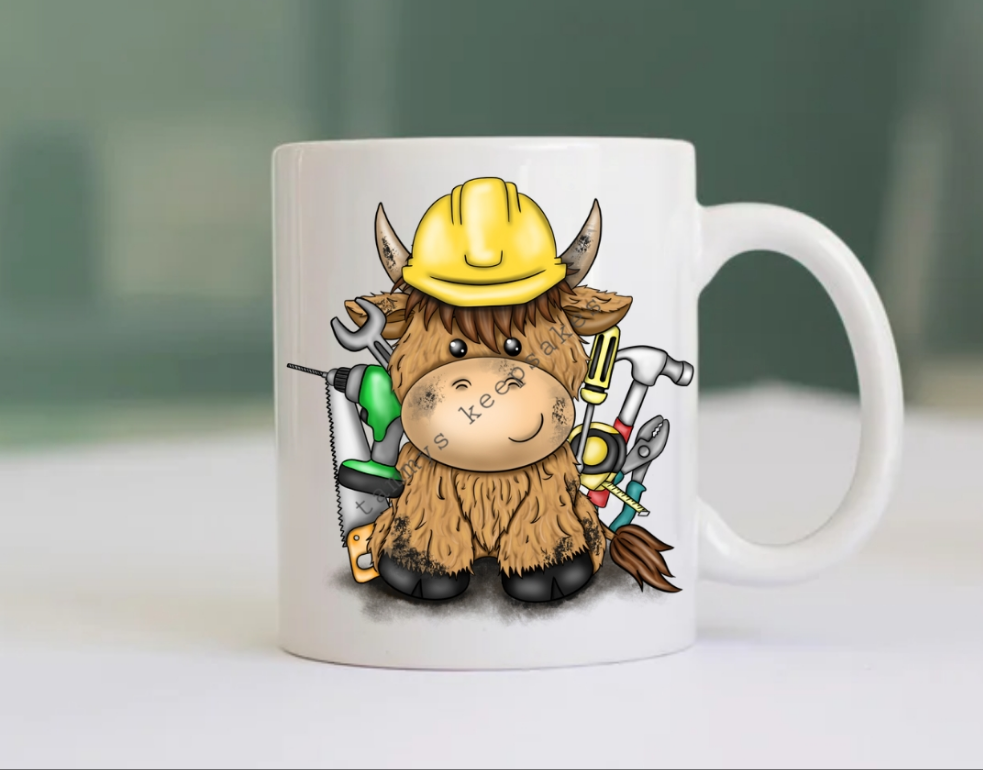 Diy highland cow mug