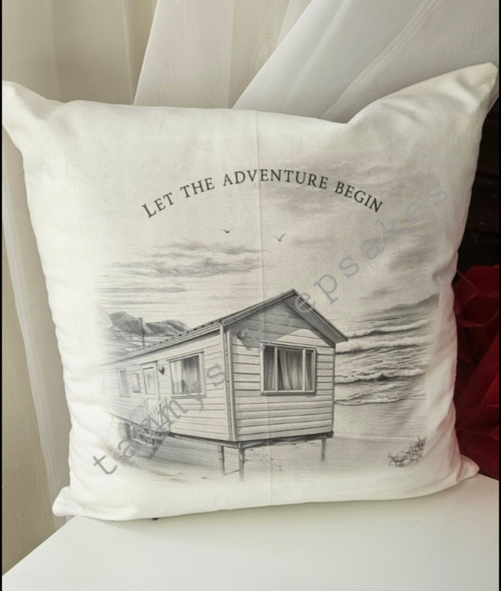 Sketchy caravan cushion