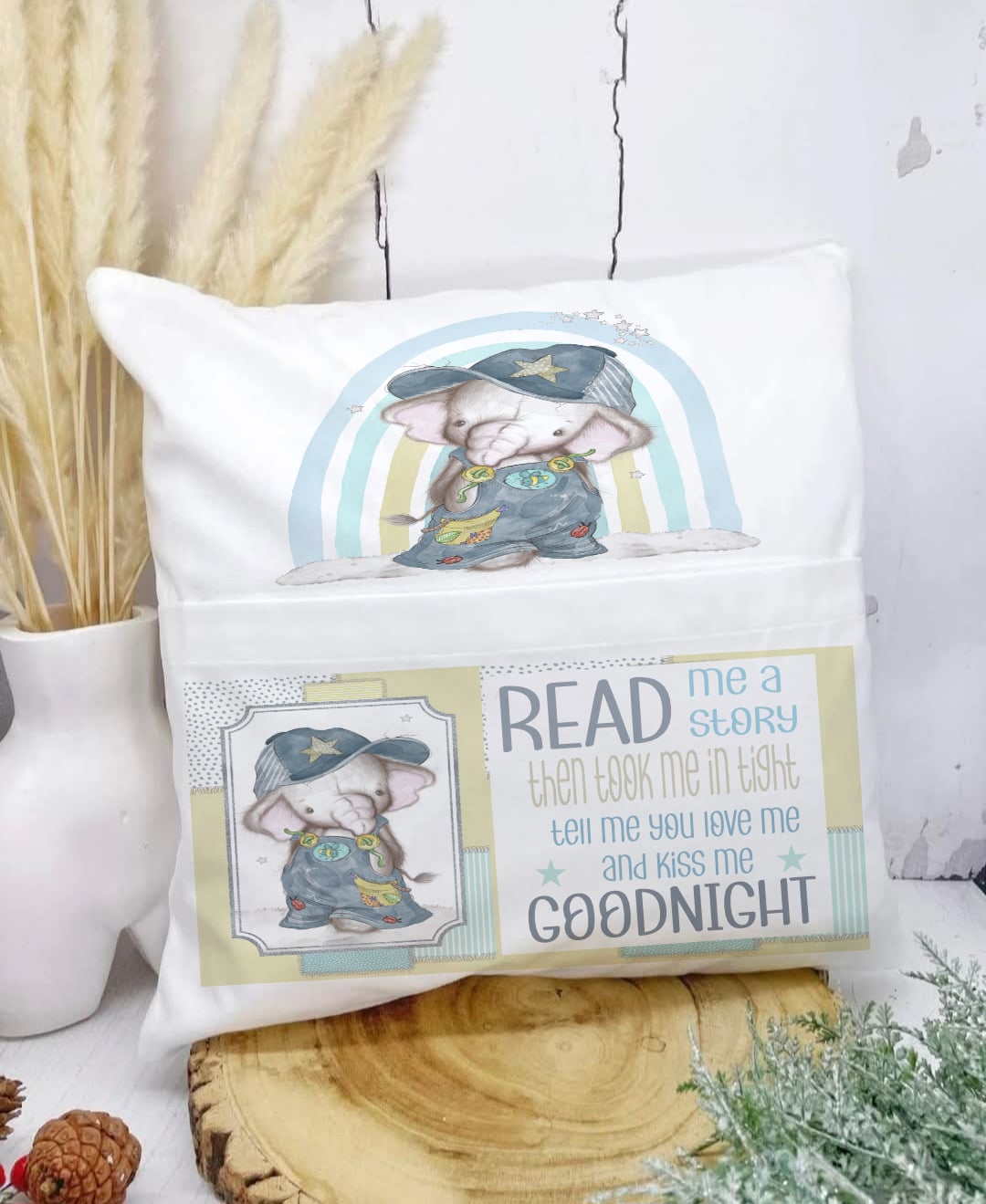 Elephant reading cushions