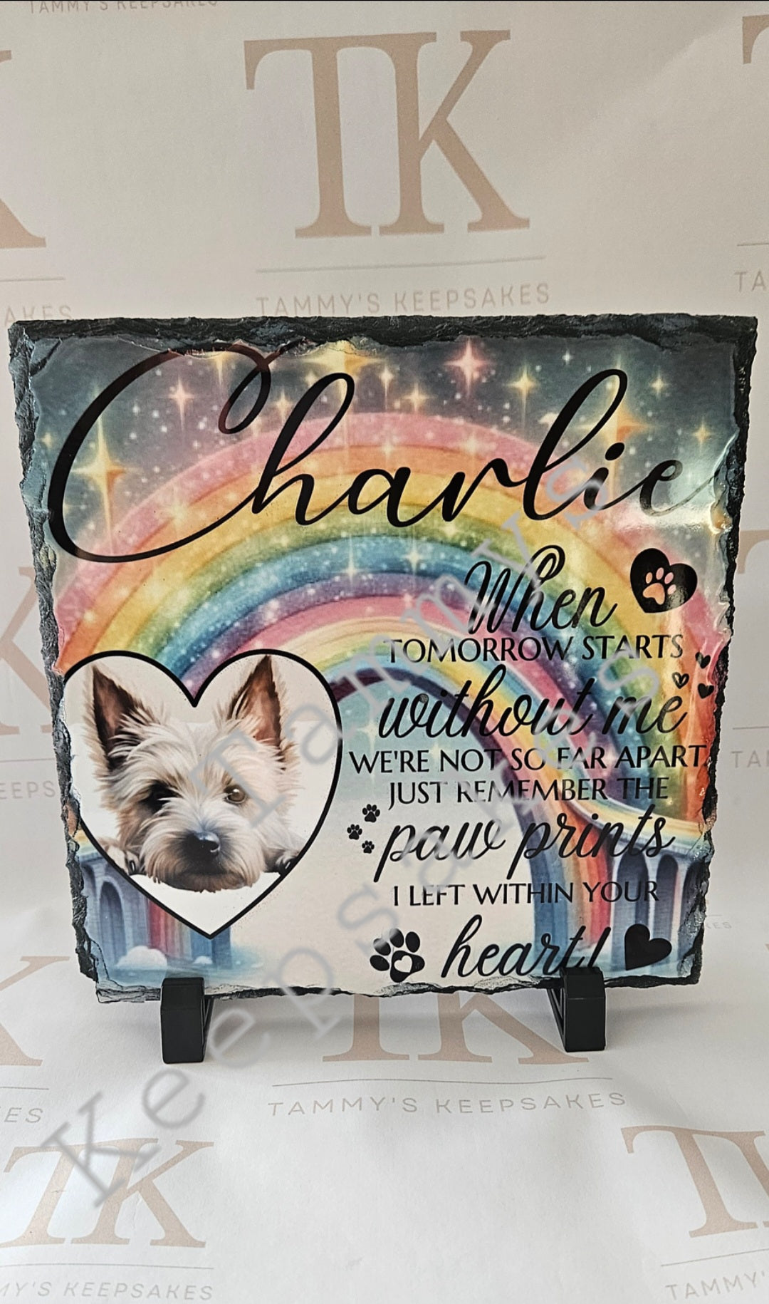 Pet memorial photo slates