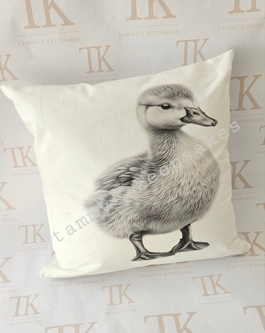 Sketchy duck cushion