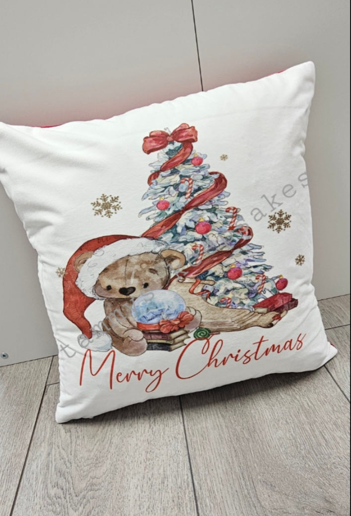 Christmas bear cushion