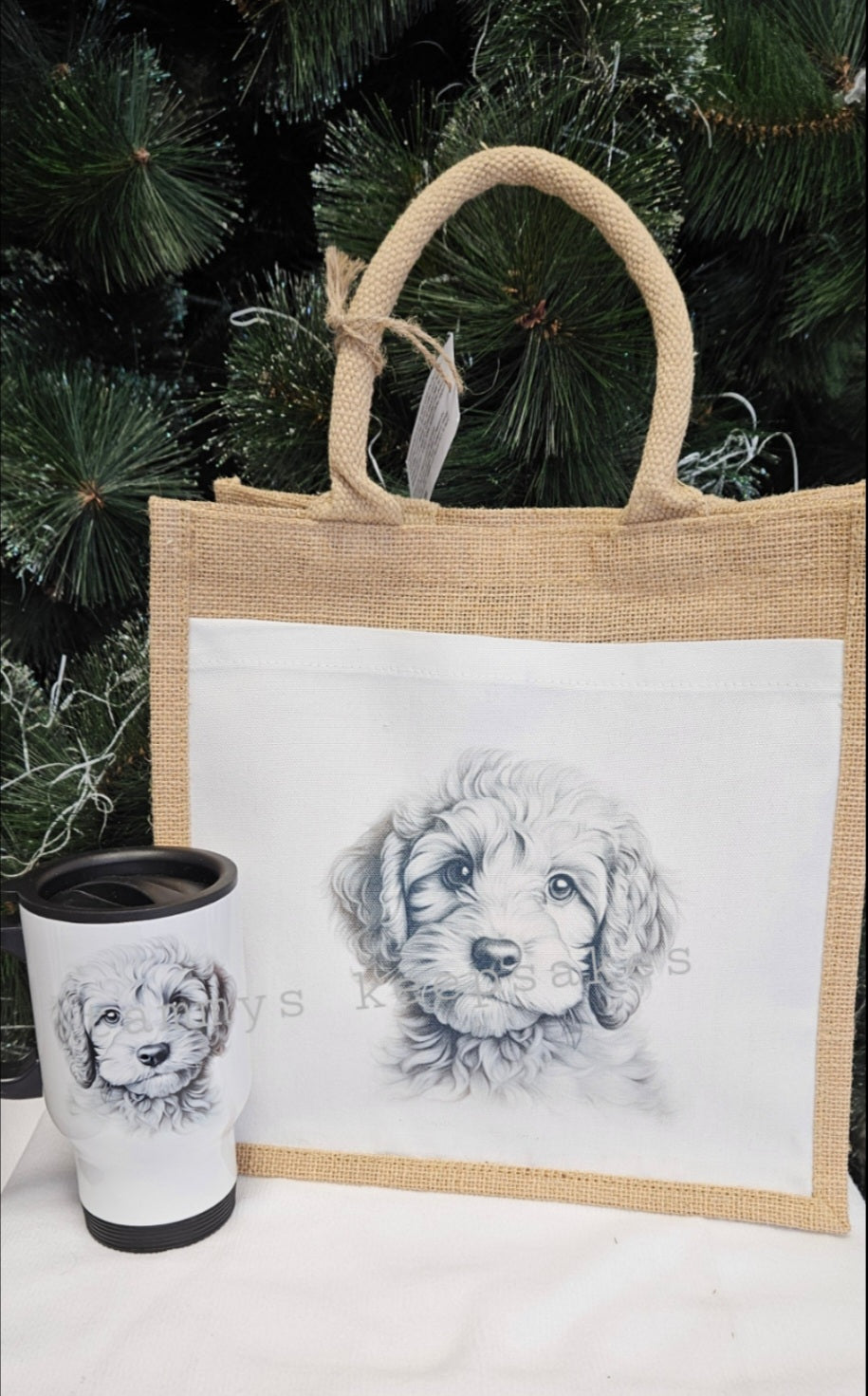 Cockerpoo jute bag set