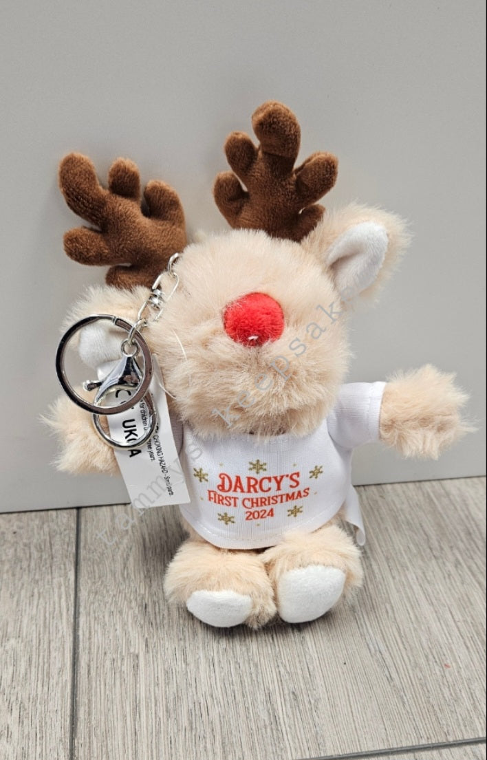 Reindeer teddy keyring