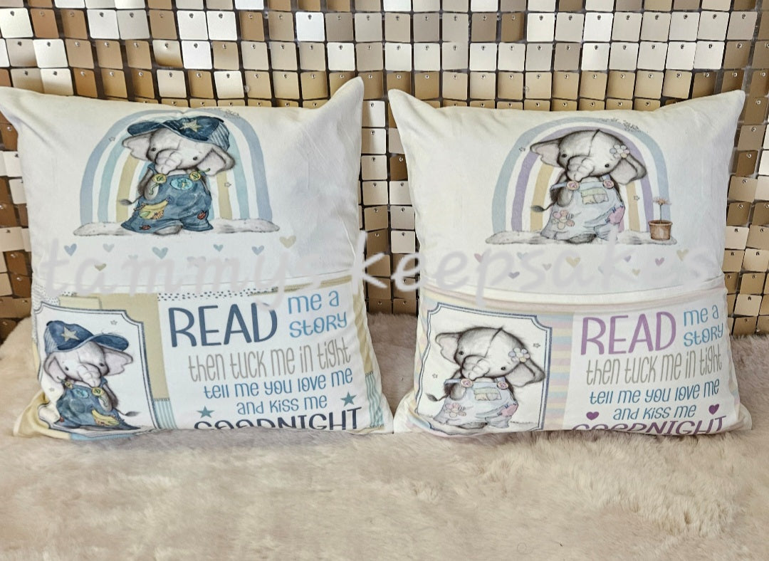 Elephant reading cushions