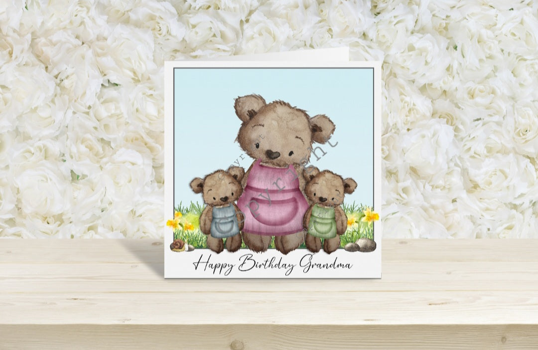 Brown bear Birthday card