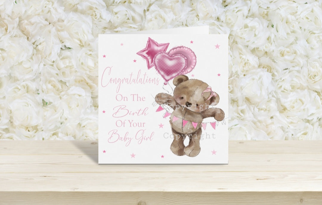 Brown Bear New Baby greetings card