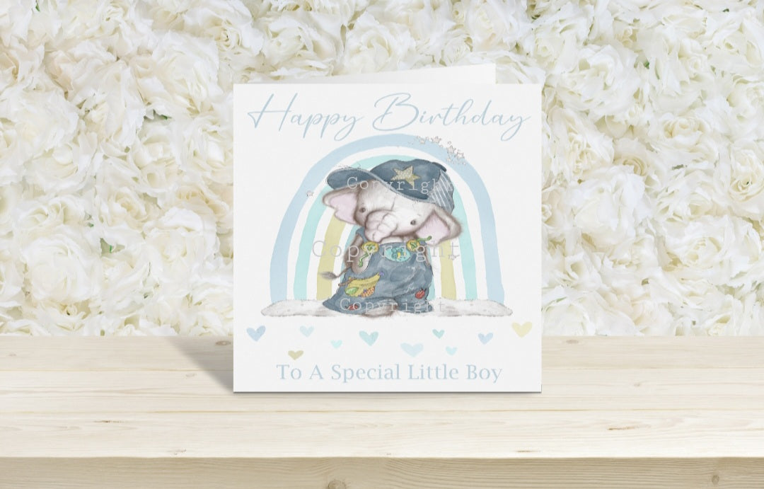 patchwork nelephant birthday card