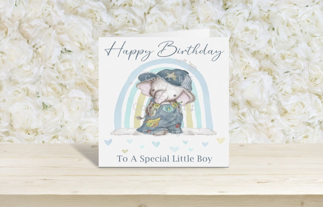 patchwork nelephant birthday card