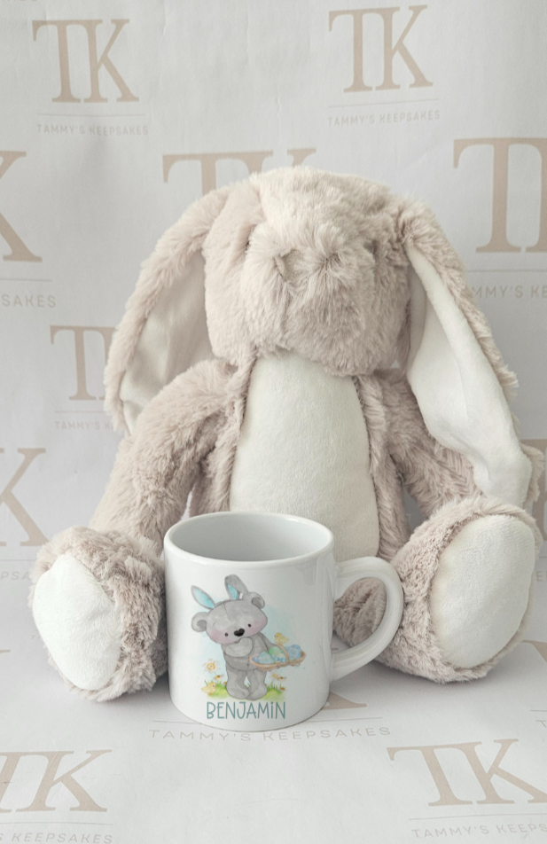 blue easter bear ceramic mug