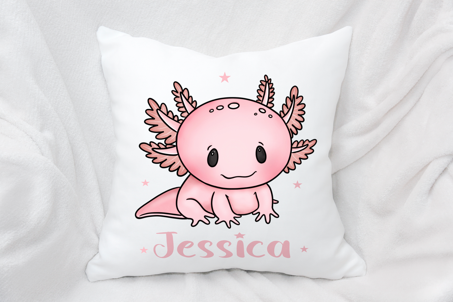 Personalised axolotl cushion