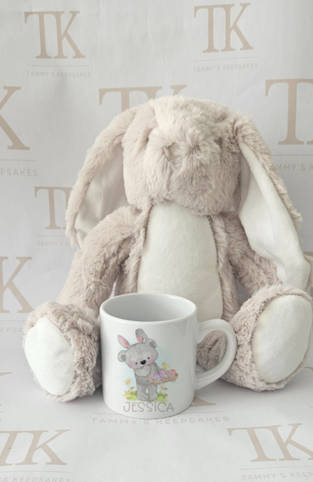 pink easter bear ceramic mug