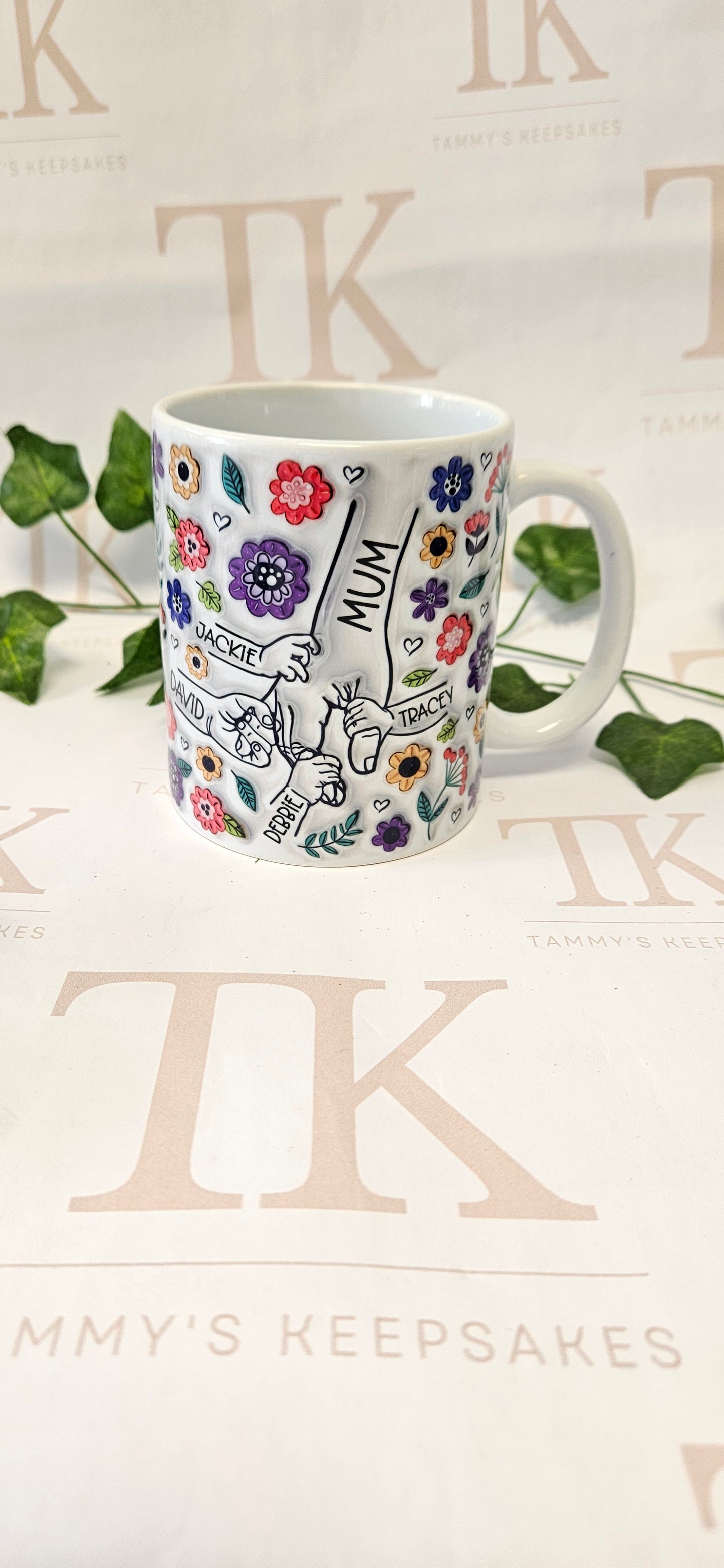 Holding hands personalised mug