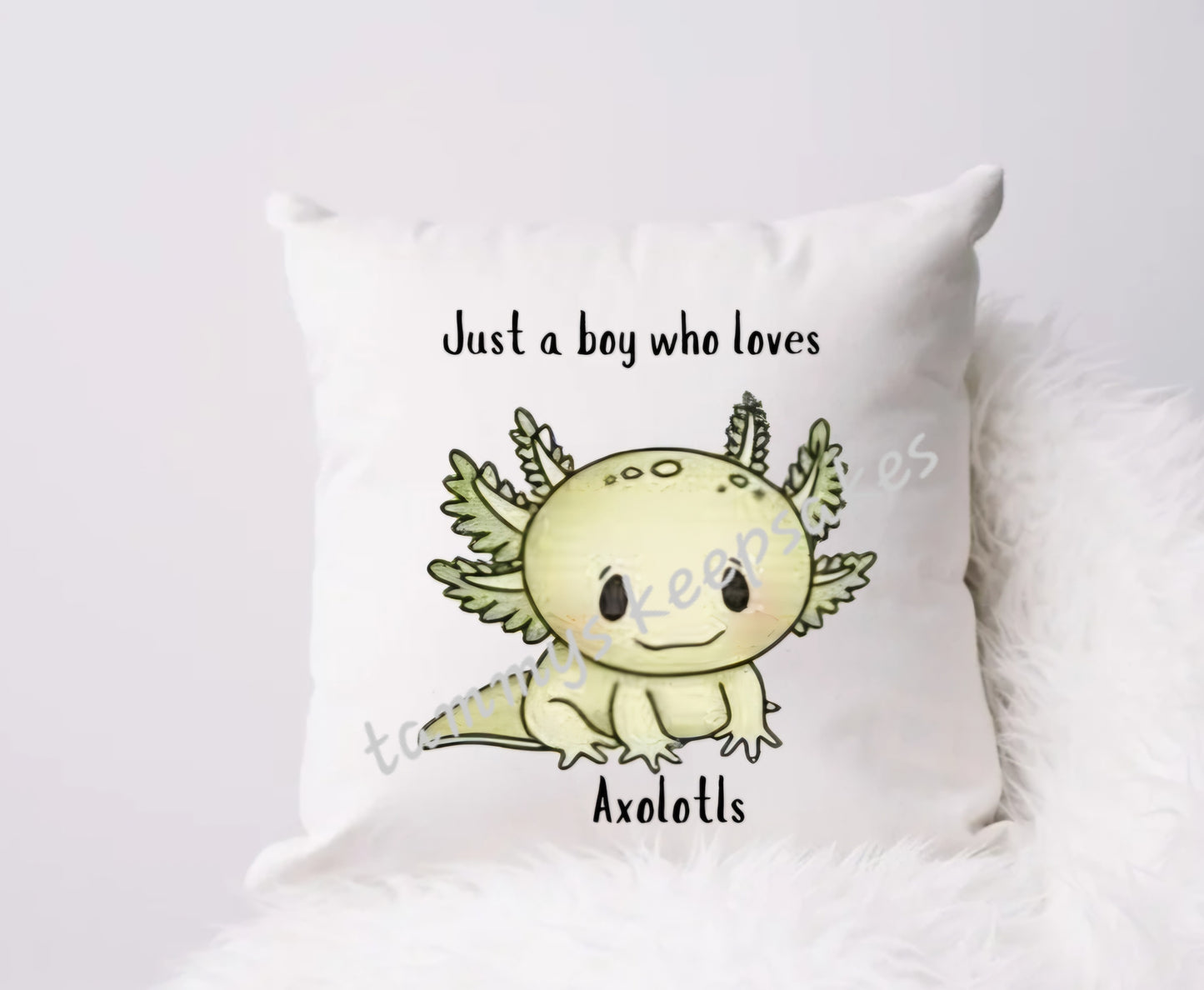 Just a boy axolotl cushion