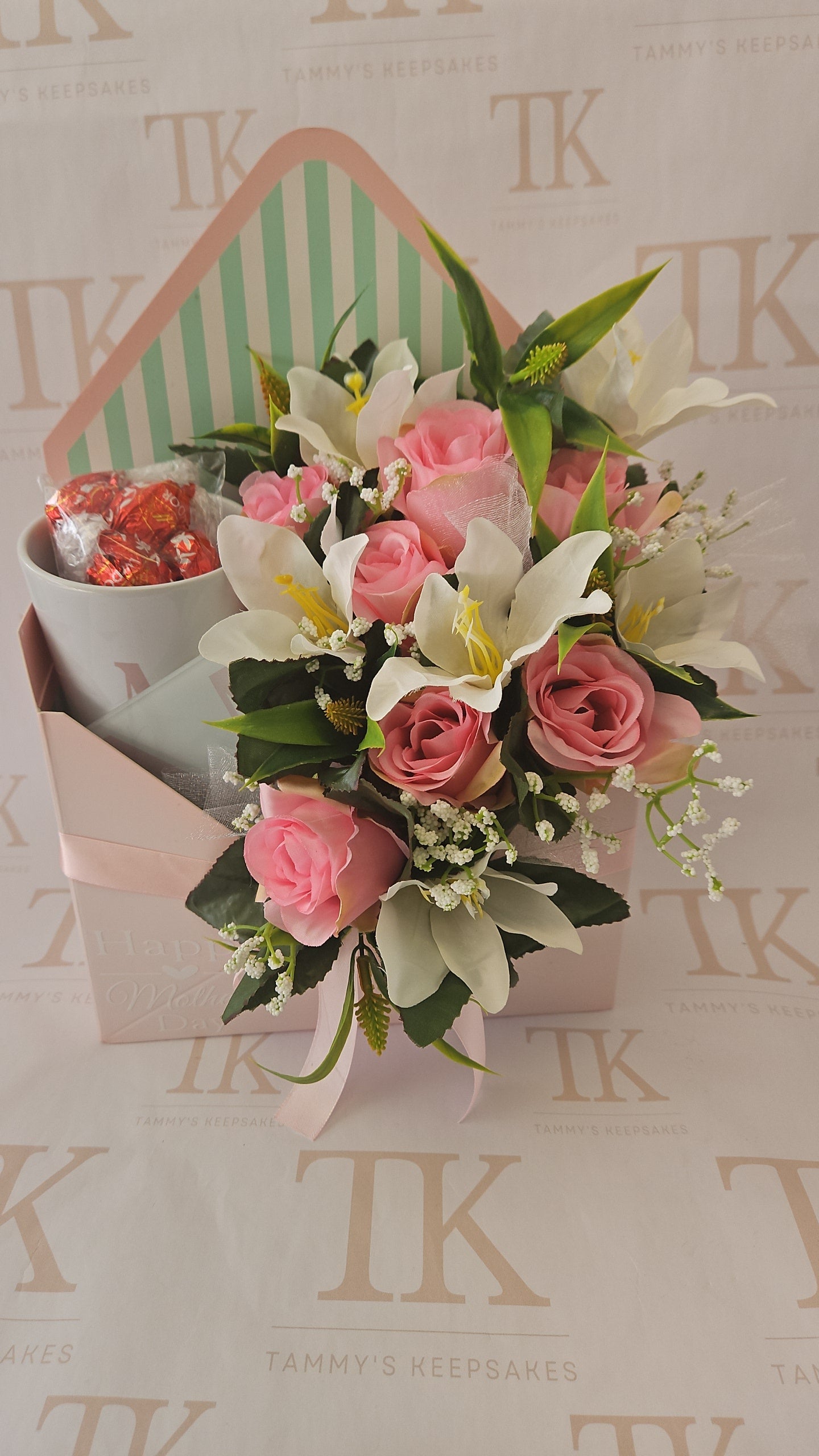 Faux flower envelope boxes