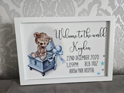 Personalised wooden baby keepsake box