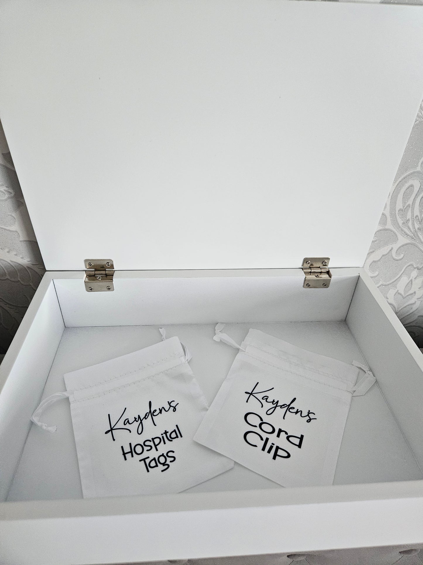 Personalised wooden baby keepsake box