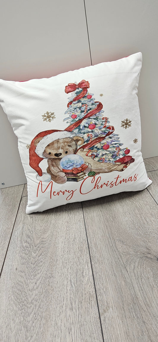 Christmas bear cushion