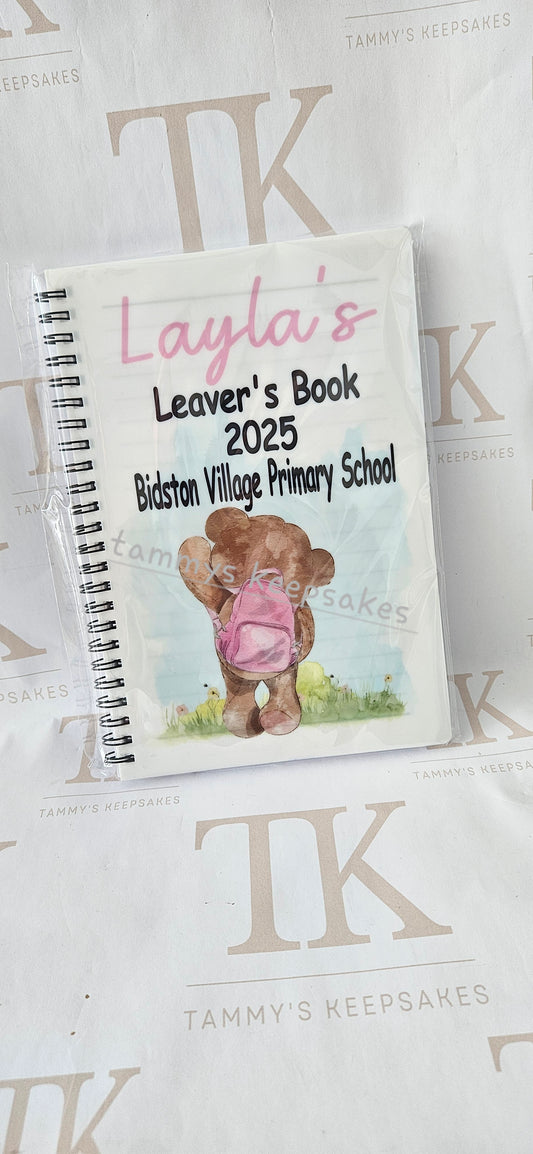 Backpack bear personalised leavers book