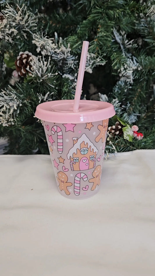 Pink gingerbread cold cup