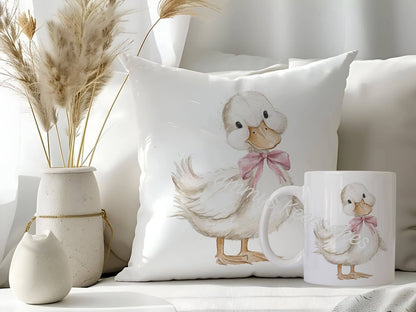 cute goose matching cushion and mug