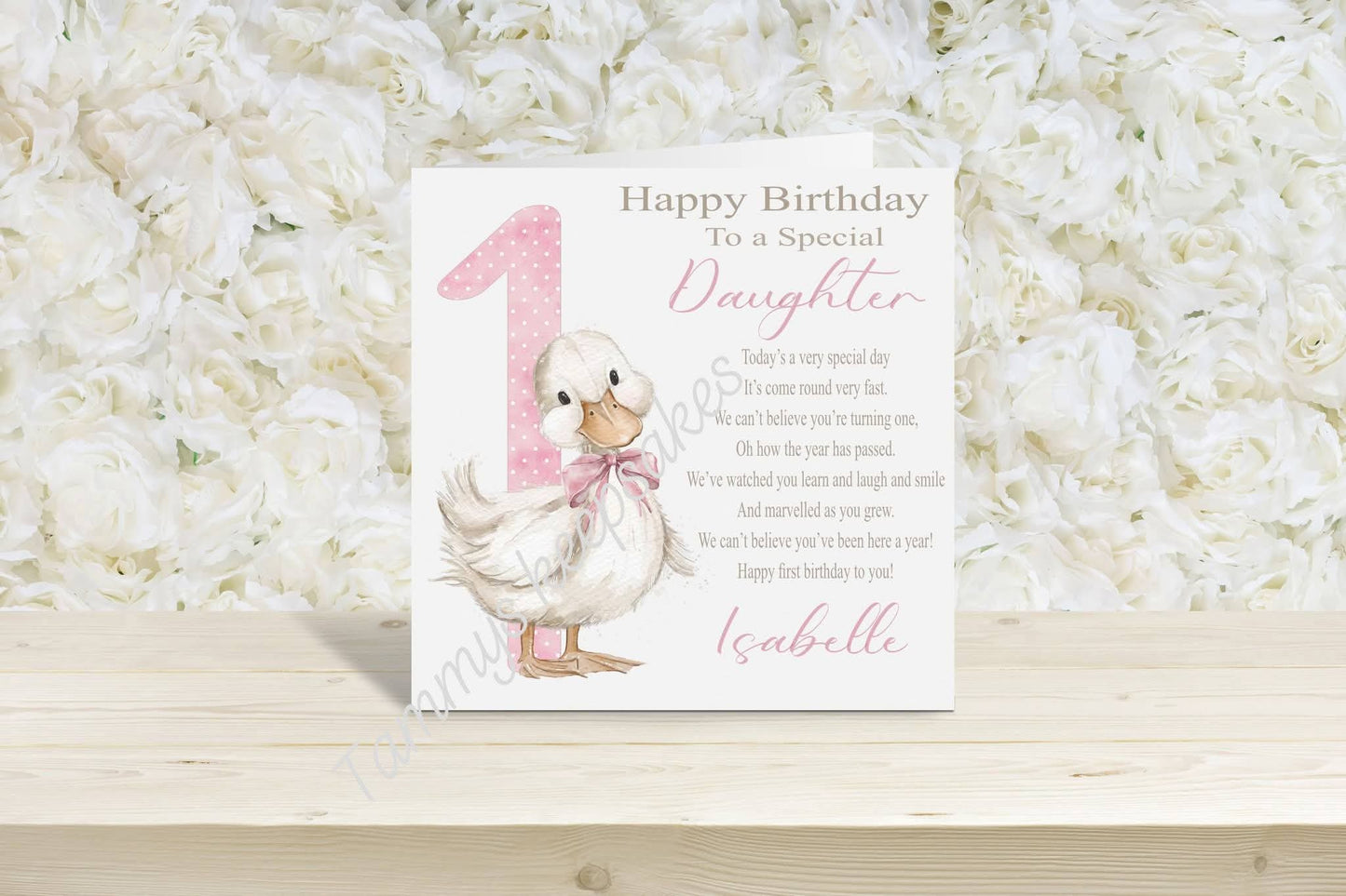 Cute Goose First Birthday card