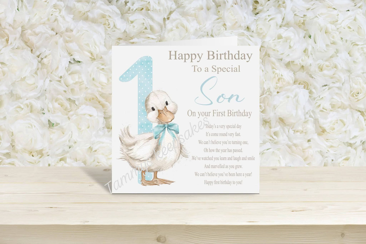 Cute Goose First Birthday card