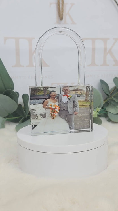 Crystal photo padlock