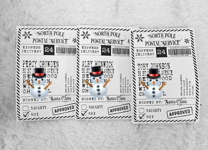 Personalised santa christmas postage gift labels