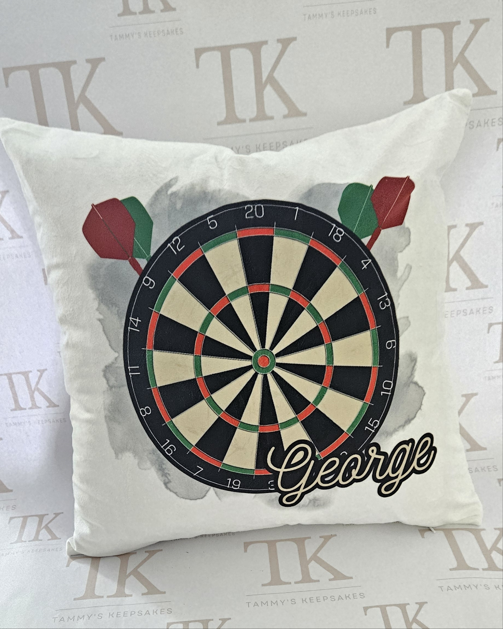 Personalised darts cushion