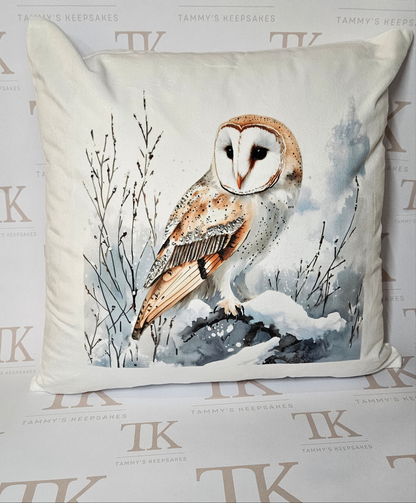 Snowy owl cushion