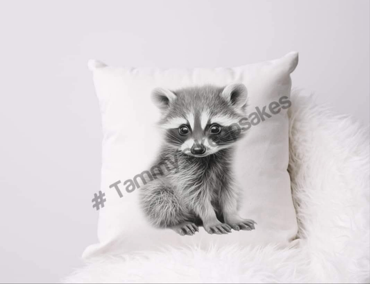 Sketchy raccoon cushion