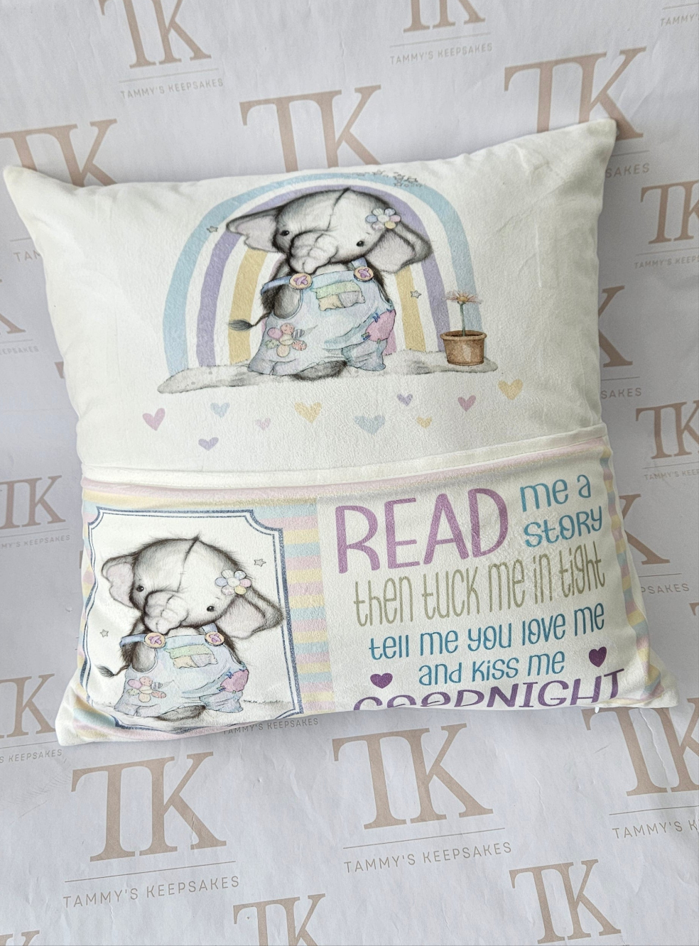 Elephant reading cushions