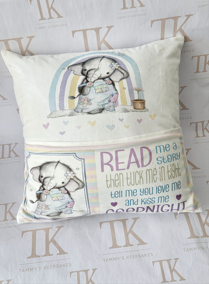 Elephant reading cushions