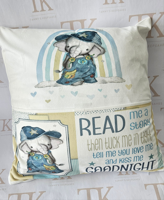 Elephant reading cushions