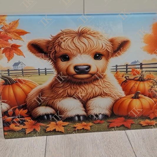 Pumpkin highland cow chopping board