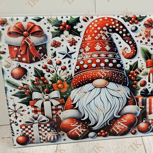 Gonk Christmas chopping board