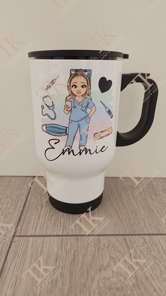 Personalised nurse travel mug