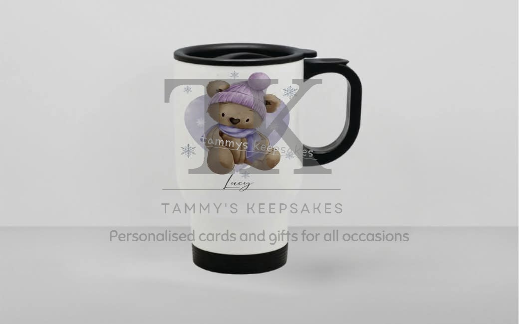 Winter bear travel mug