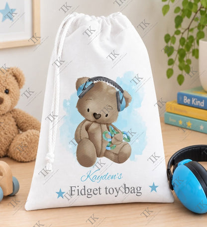 Personalised fidget/sensory toy drawstring bag