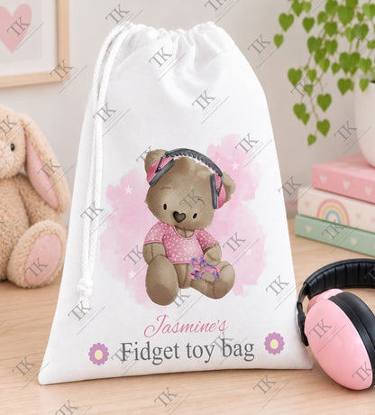 Personalised fidget/sensory toy drawstring bag