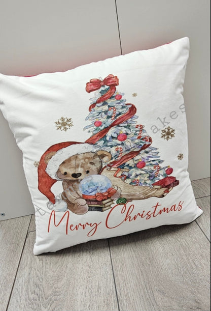 Christmas bear cushion