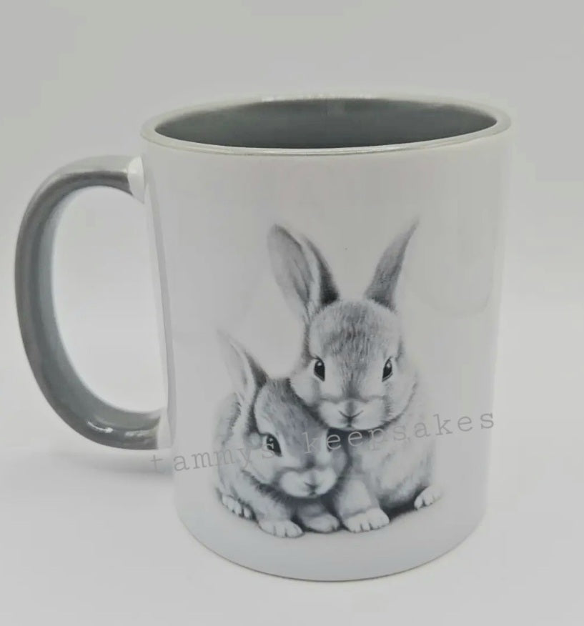 Sketchy rabbit mug
