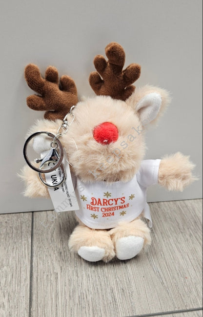 Reindeer teddy keyring