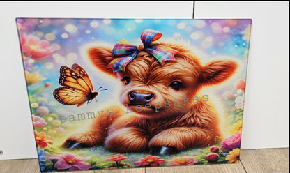 Highland cow chopping board