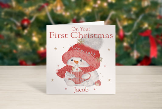 Snowman Baby's first Christmas card