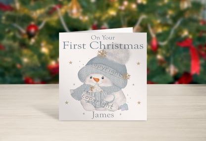 Snowman Baby's first Christmas card